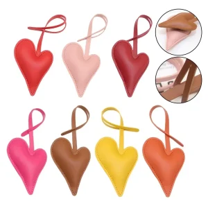 Elegant Colorful PU Leather Heart Handbag Charm Women Fashion Bag Pendant Accessory OEM ODM