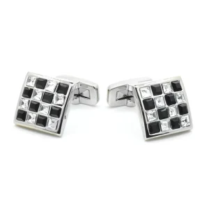 Elegant Crystal Diamond Cufflinks Custom Mens Business Suit Shirt Fashion Accessory for Wedding Tuxedo Suit Jewelry