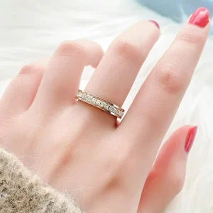 Elegant Diamond Rings Stainless Steel Ring Rose Gold Silver No fading Daily Use Women Famous Brand Designer Items Supplier