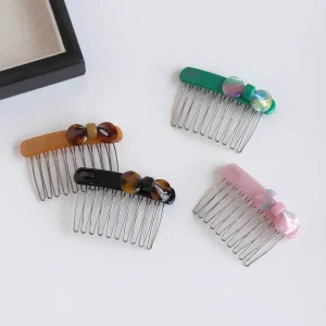 Elegant High-End Sweet Party Hair Clips Wavy Design Acetate Side Comb for Girls Women