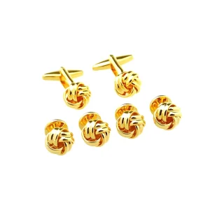 Elegant Love Knot Cufflinks Studs Custom Mens Suit Shirt Fashion Accessory Trendy Wedding Tuxedo Jewelry Tie Clip Gift