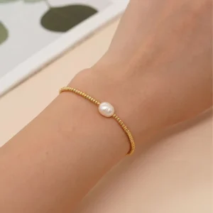 Elegant Mexican Summer Beaded Pearl Bracelet Women Pulsera Fashion Jewelry Fine Handmade Golden Bead