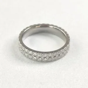 Elegant Minimalist Stainless Steel Fashion Ring for Women and Men Unique Zircon Inlaid Design Trendy Fashion Jewelry