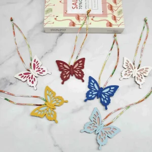 Elegant PU Leather Butterfly Bag Charms Cute Luxury Designer Keychain Fashion Bag Charm for Handbags Tote Bag Accessories