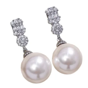 Elegant Pearl Earrings Women’s Fashion Minimalist Design High End Feeling Pearl Empress Style Jewelry Gift Accessories