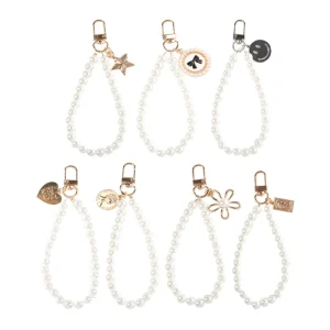 Elegant Pearl Key Bag Keychain Key Chains Women Cute Phone Purse Charms Pendant Girly Key Ring For Women