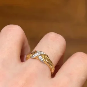 Elegant Retro Women’s Fashion Ring Exquisite Light Luxury with Simple Zircon Unique Versatile Trendy High End Accessory