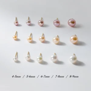 Elegant S925 Silver Colorful Pearl Stud Earrings 925 Sterling Silver Round Pearl Earrings