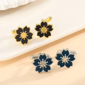 Elegant Simple Flower Shape Cufflinks for Formal Occasions