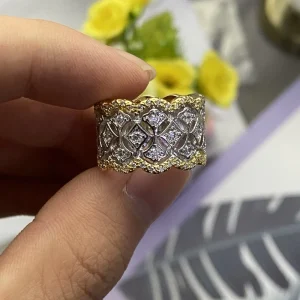 Elegant Vintage KYRA0111 CZ Rings for Women Platinum Plated 3A Zircon Eternity Band Design Fashion Jewelry