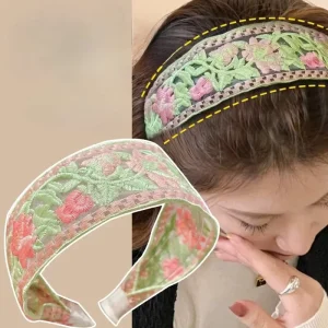 Embroidery Head Band Women New Hair Accessories Wide Edge Non-slip Fashion Style Daily Use