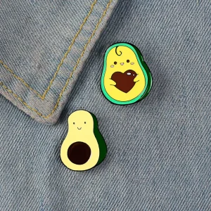 Enamel Avocado Brooch Student Cartoon Cute Cowboy Pin Enamel Brooch Bag Decoration Badge