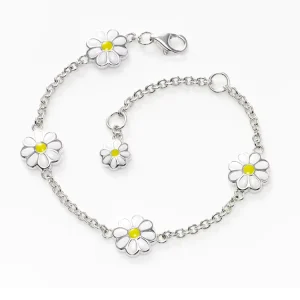Enamel Flower Children’s Chrysanthemum Chain Bracelet Stainless Steel Jewelry Suitable for Everyday Matching