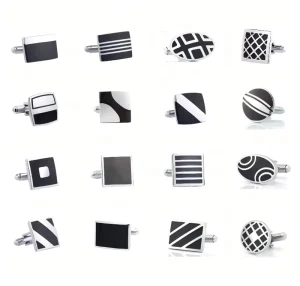 Enamel Series Cufflink Low MOQ Classic Style Business Accessories Suit Cuff Link Men Gift
