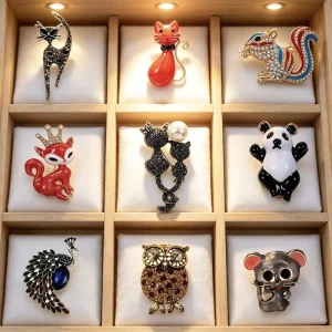 Enamel Simulation Brooch Fashion Vintage Clothing Pin Women Cross Border Accessory
