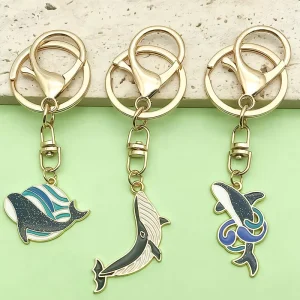 Enamel Whale Keychain Ocean Animal Bag Charm
