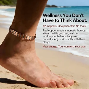 Energinox Fashion Design Pain Relief Bio Magnetic Therapy Pure Copper Antique Anklet Bracelet