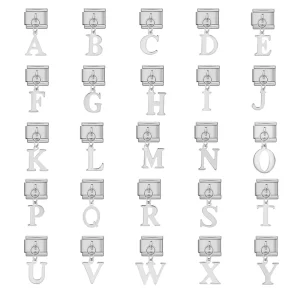 English 26 A Z Letter Pendant Italian Charm Link Fit 9mm Silver Color Stainless Steel Bracelet DIY Beads Making Jewelry
