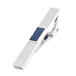 Engrave Texture Blue Enamel Premium Tie Clips Custom Mens Suit Shirt Fashion Accessory Wedding Tuxedo Trendy Jewelry