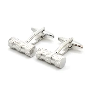 Engraved Bar Cylinder Elegant Cufflinks Custom Men Suit Shirt Fashion Accessory Wedding Tuxedo Trendy Jewelry Gift Set