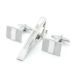 Engraved Design Cufflinks Tie Clip Set Custom Mens Suit Shirt Fashion Accessory Wedding Tuxedo Trendy Jewelry Gift