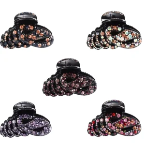 Entry Luxury Resin Hair Accessories Violet Crystal Hair Claw Clip Elegant Bling Diamond Jaw Clip Fashion