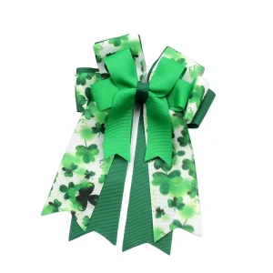 Equestrian Irish Festival Hair Clips Bowknot Design Grosgrain Ribbon Kids Party Hair Decoration Valentine’s Day Gift