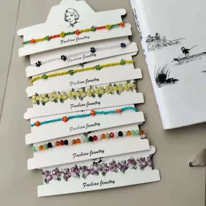 Ethnic Style Bohemian Handmade Rice Bead Choker Necklace Irregular Flower Collar Clavicle Necklace Women Jewelry