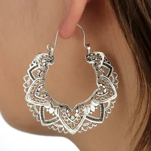 Ethnic Style Vintage Dangle Earrings for Women Bohemian Temperament Handmade Statement Earrings Jewelry