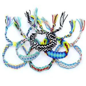 Ethnic style Colorful Iron Friendship Bracelet Hand woven Wristband Flower Pattern Knotted Bracelet Anklet