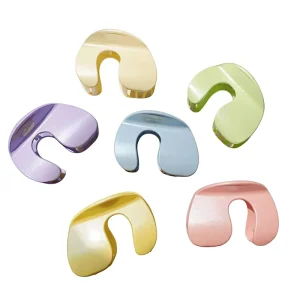 Euro American Cross Border Rainbow Colored Arch Plastic Hair Clip Fashion Ponytail Clip Bangs Sweet Gentle Girl Heart Candy