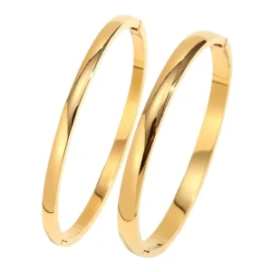 Euro Fashion Steel Cross Border Premier Circle Stainless Snap Bracelet Arc Design