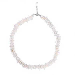 Europe America Cross Border Fashion Crushed Shell Alloy Necklace Personalized Anklet Bracelet Set Bamboo Chain