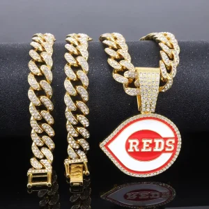 Europe United States Cross border REDS Team Logo Resin Zinc Alloy Gold Silver Plated Chain Pendant Personality Cool Party