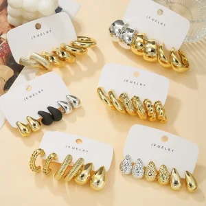 Europe United States Cross border Women’s Original Design Plastic Electroplated Drop Earrings Set Foreign Trade Supply