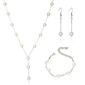Europe and America Fashion Light Luxury New Imitation Pearl Necklace Set for Women