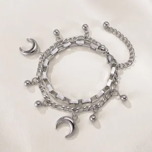European American Accessories Multi-layer Electroplated Stainless Steel Bracelet Charms