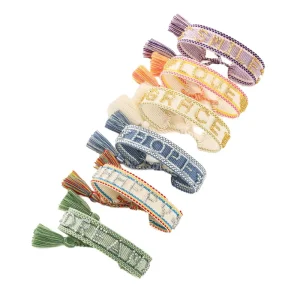 European American Creative Letter Beaded Bracelet Simple Fashion Hand Woven Rope Tassel Adjustable Women’s Fashion Bangles