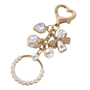European American Cross Border Bow Alloy Keychain Fashionable Exquisite Light Luxury Style Handbag Car Key