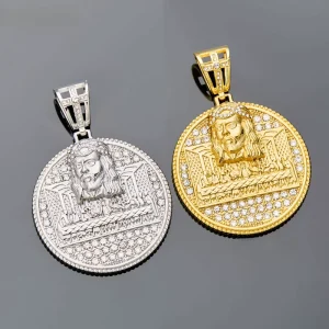 European American Cross Border Fashion Accessories Hiphop Necklace Stainless Steel Pendant Plated Zircon Last Supper Design
