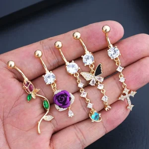European American Cross Border Red Fruit Pendant Navel Stud Jewelry