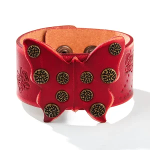 European & American Fashion Bracelets for Women, Bohemian Heart Rhinestone Magnetic Clasp Bangle, Soft PU Faux Leather Wristband