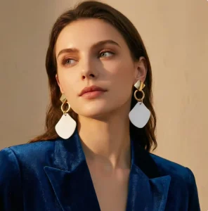 European & American Fashion Geometric Earrings Iron Material Minimalist Design Daily & Commute Wear Statement Earrings