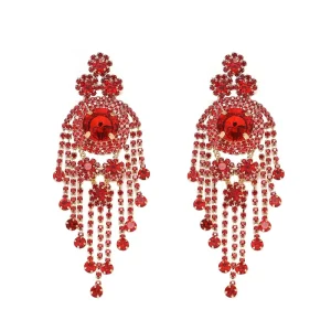 European American Fashion Geometric Rhinestone Crystal Copper Alloy Stud Earrings Women Butterfly