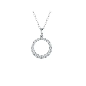 European American Fashion Large Circle Collarbone Link Chain 925 Silver Moissanite Pendant Necklace Light Luxury Unisex Everyday