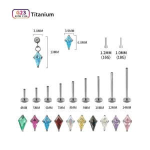 European American Fashion Womens Piercing Ornaments ASTM F136 Titanium 5A Zircon Conch and Cartilage Piercing Studs
