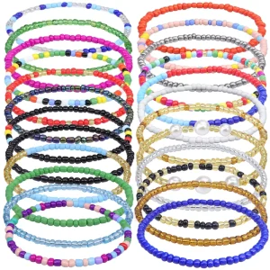 European American Foreign Trade Cross border Glass Rice Beads Anklet Men’s Women’s Bohemian Style Colorful Beach Foot
