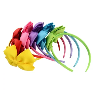 European American Handmade Polyester Ribbed Double Layer Bow Knot Flower Headband