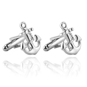 European American Style Accessories Men’s Business French Shirt Cufflinks Fashionable All-Match Anchor Rudder Suit Rose Gold