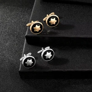 European American Style Hexagonal Cufflinks, Alloy Business Shirt Accessories, Personalized Men’s Jewelry Gift